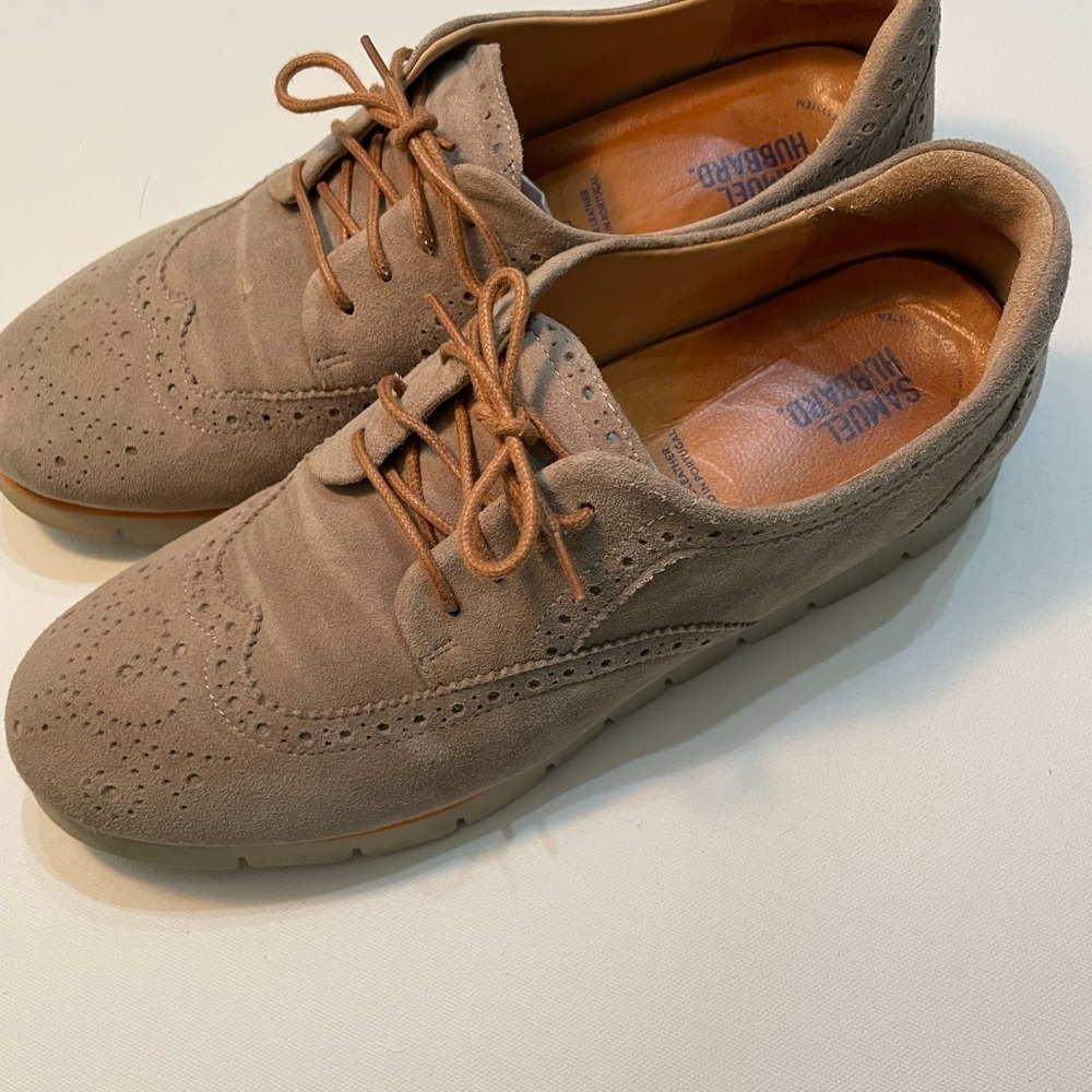 Samuel Hubbard Men's Taupe Suede Oxfords 9.5 SB-E